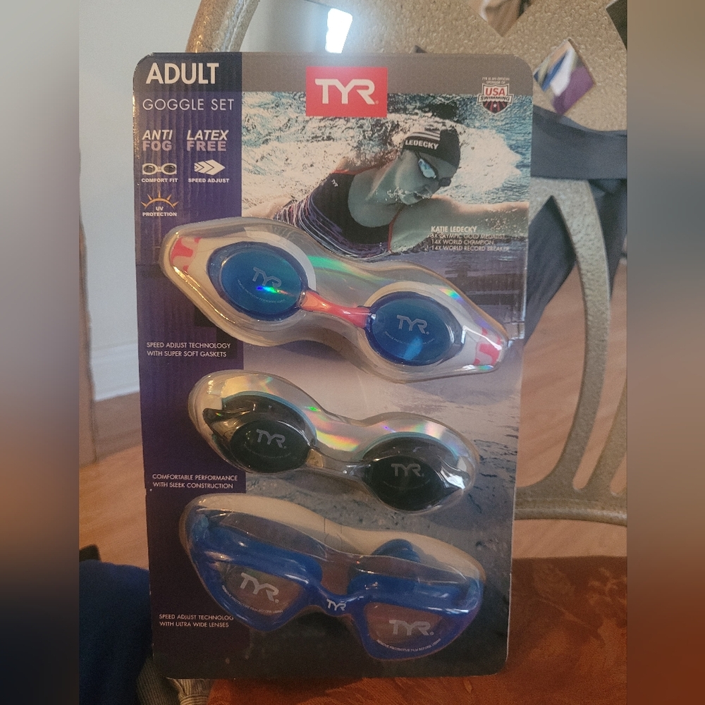 TYR Adult Goggle Set - Black and Blue